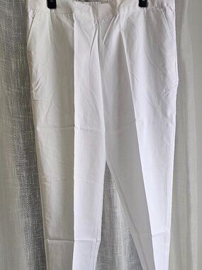 Isaac Mizrahi Live! A692860 Tall 24/7 Stretch Icon Ankle Pants White Size 16 Ta